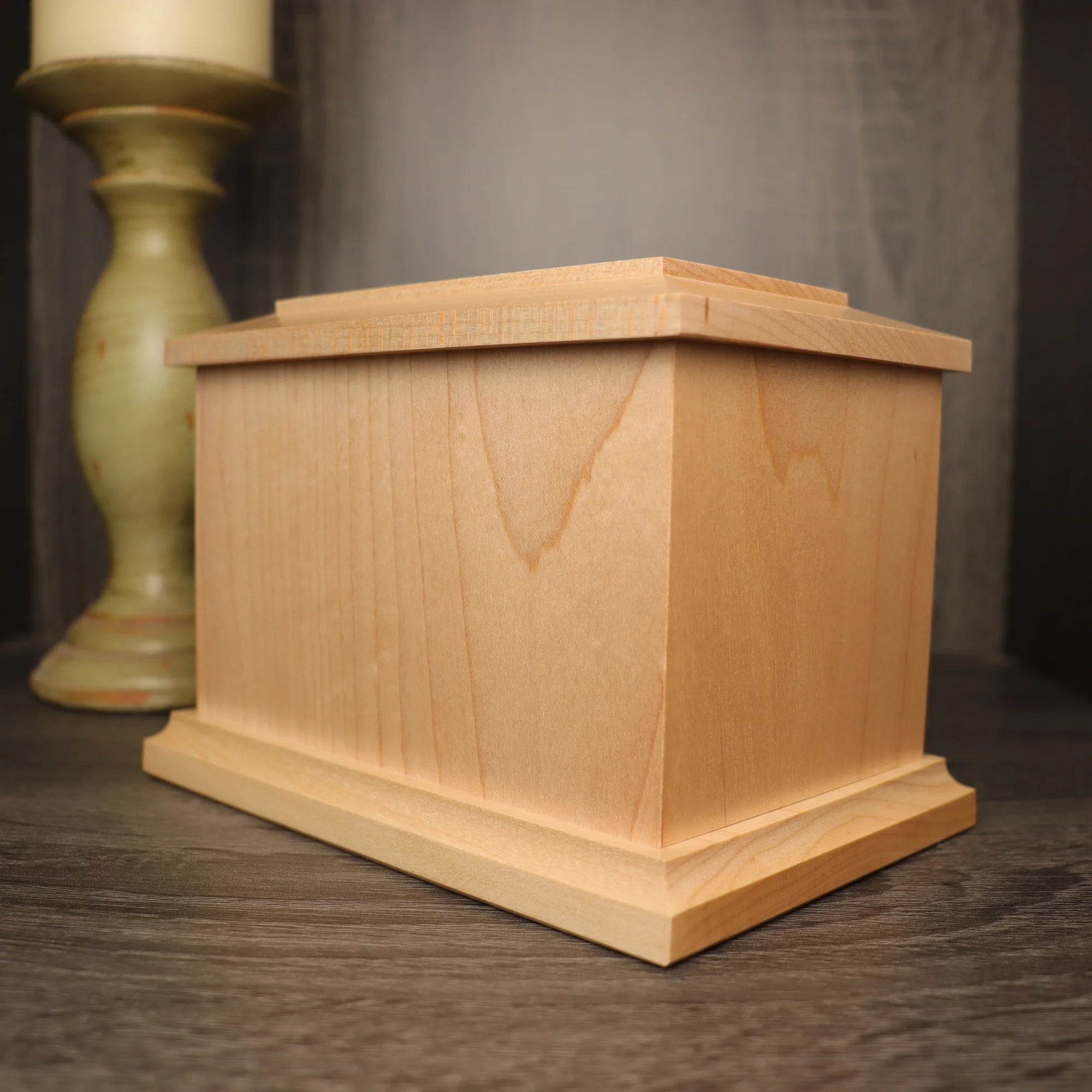 Rectangle Maple Pet Urn - 0