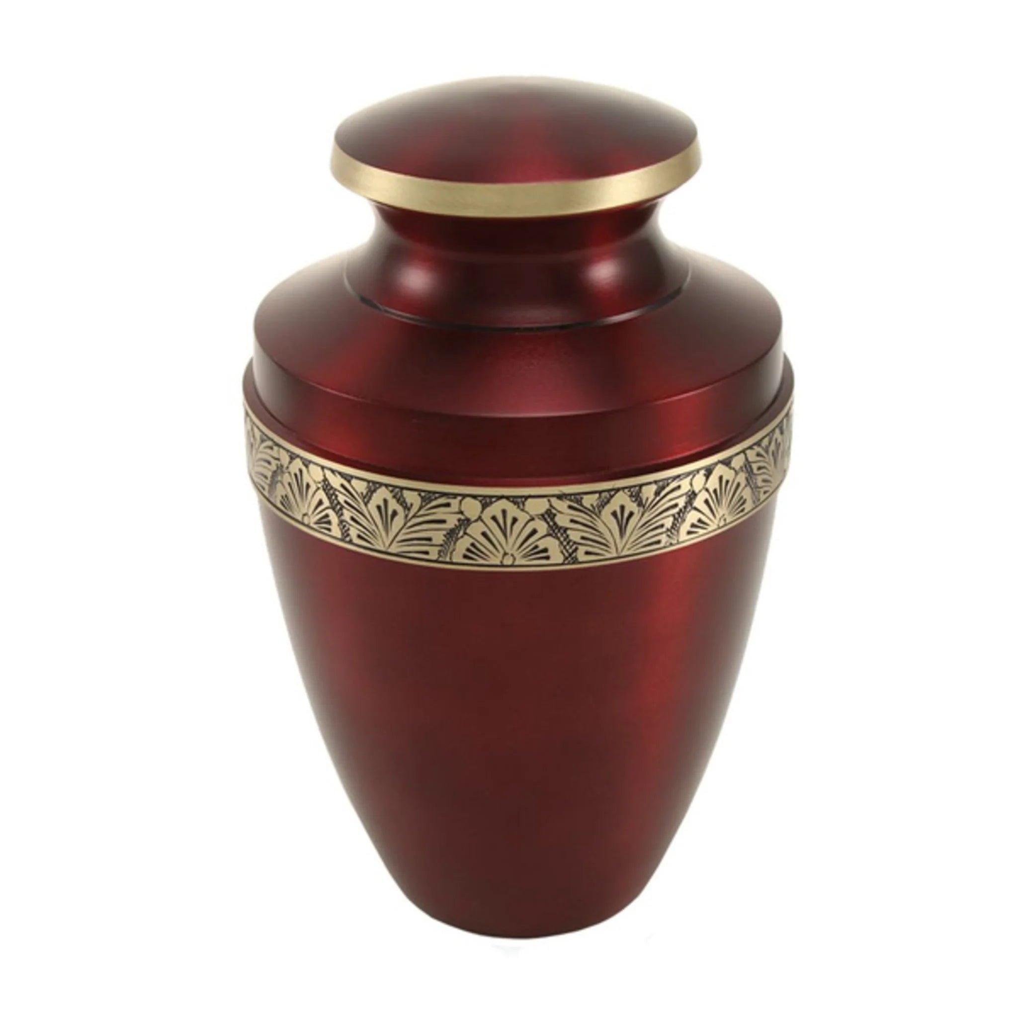 Grecian Collection Metallic Crimson Brass Cremation Urn