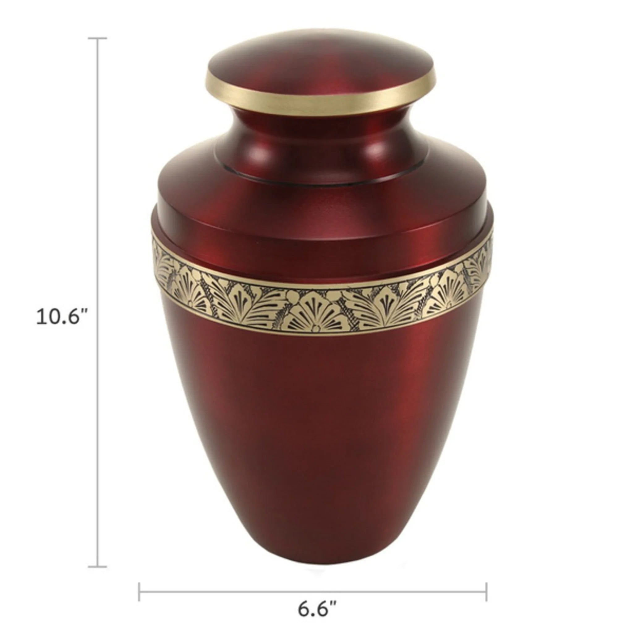 Grecian Collection Metallic Crimson Brass Cremation Urn