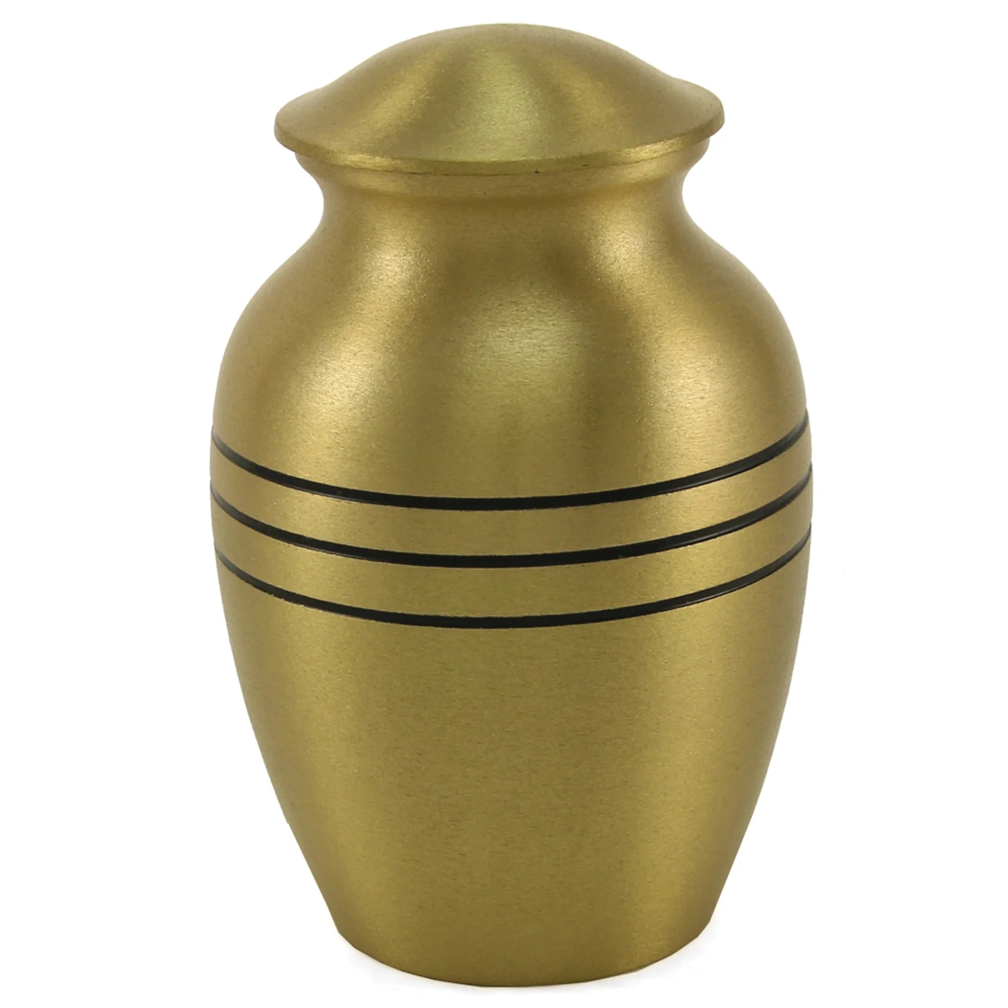 Classic Pet Urn with Lines | Brass