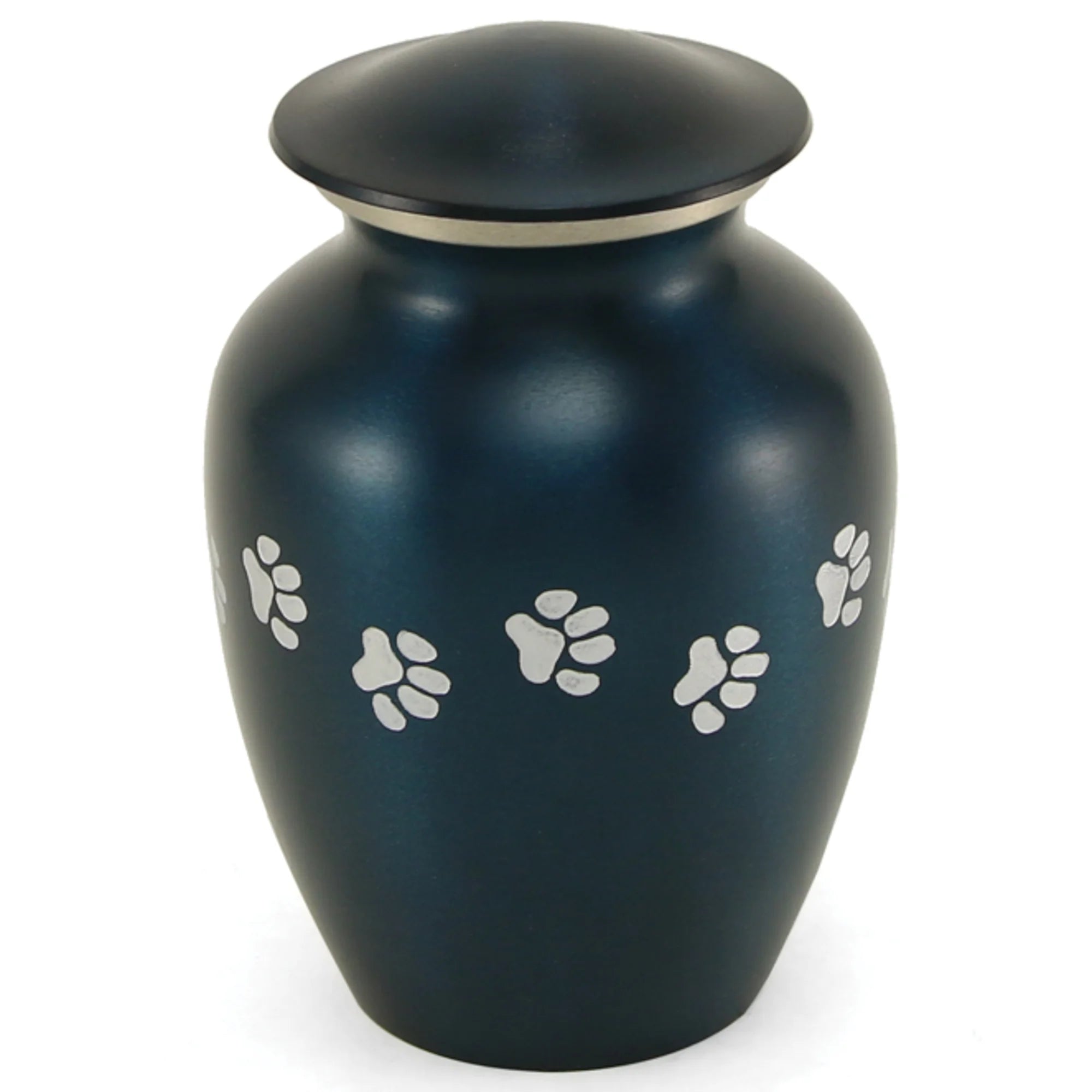 Classic Metal Pet Urn with Paws | Blue